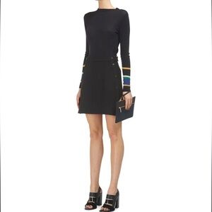 Whistles Daphne Black Crepe Mini Skirt